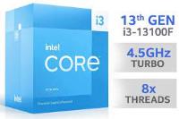 INTEL CORE ı3-13100F 3.4 GHz 4.5 GHz 12MB LGA1700P VGA'sız, Fanlı, 58W Maksimum Turbo Güç 89W